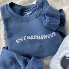 Load image into Gallery viewer, NEW Blue Embroidered Entrepreneur Sweatshirt
