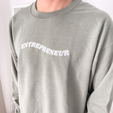 Load image into Gallery viewer, Olive Embroidered Entrepreneur Sweatshirt
