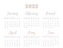 Load image into Gallery viewer, 2022-2023 Year At A Glance Calendar Digital
