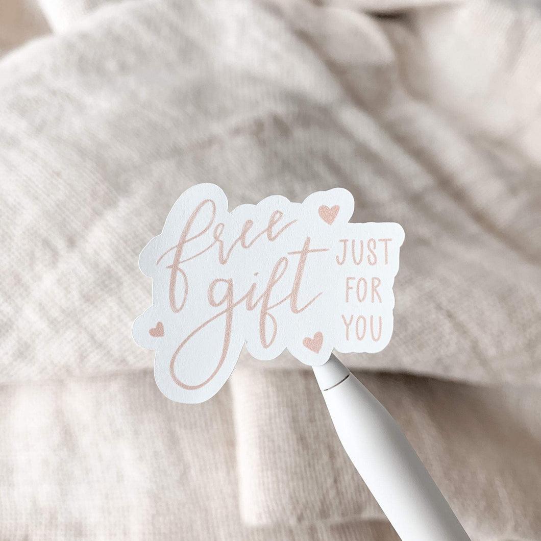 Free Gift Just For You Hand Lettered Packaging Sticker Sheets