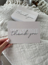 Load image into Gallery viewer, 005 - Thank you Cards - Block Outline + Cursive
