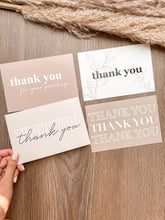 Load image into Gallery viewer, 005 - Thank you Cards - Block Outline + Cursive
